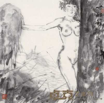吴山明 2005年作 山姑 镜心 68×68cm
